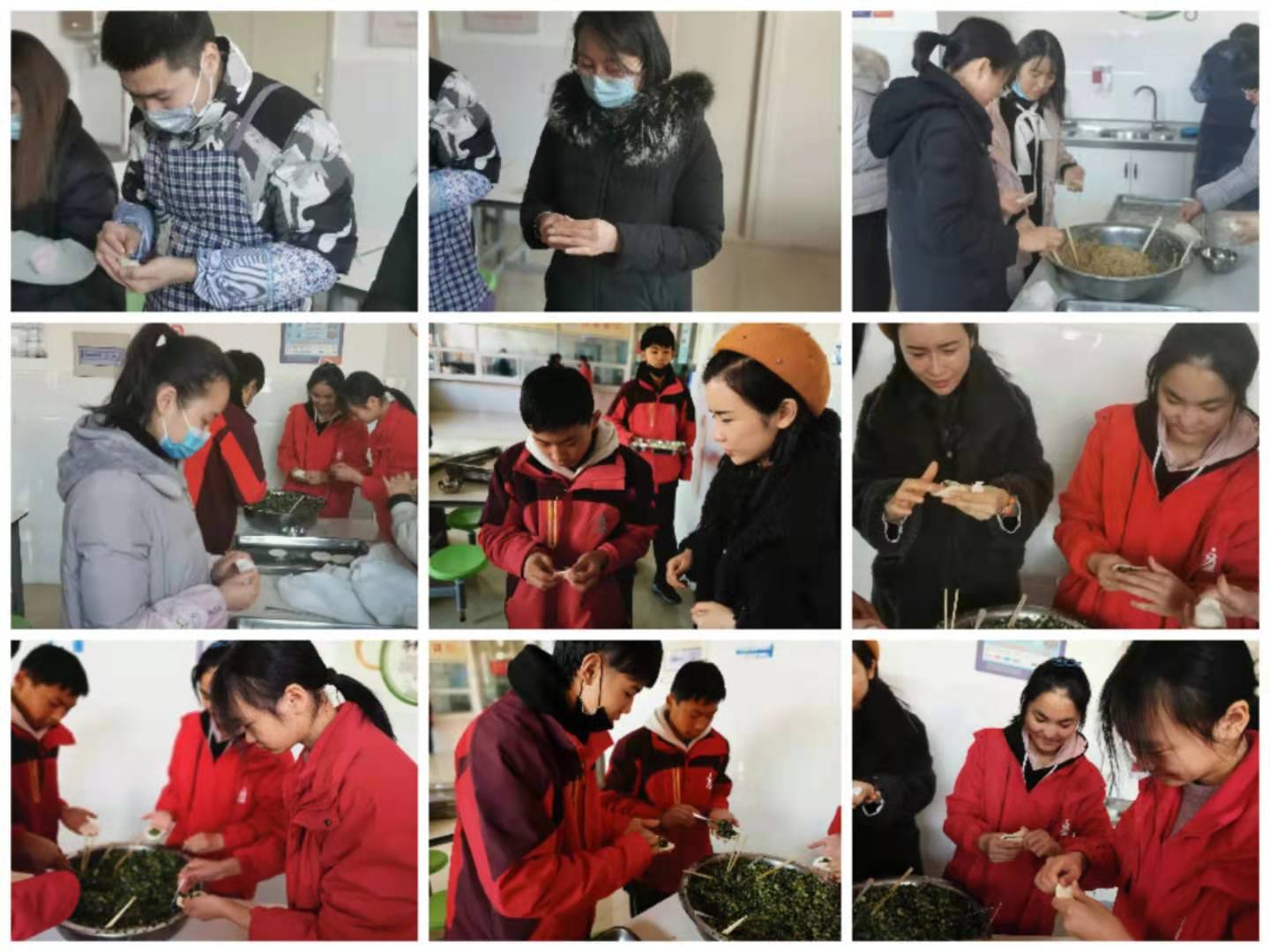 学生也加入了包饺子的行列